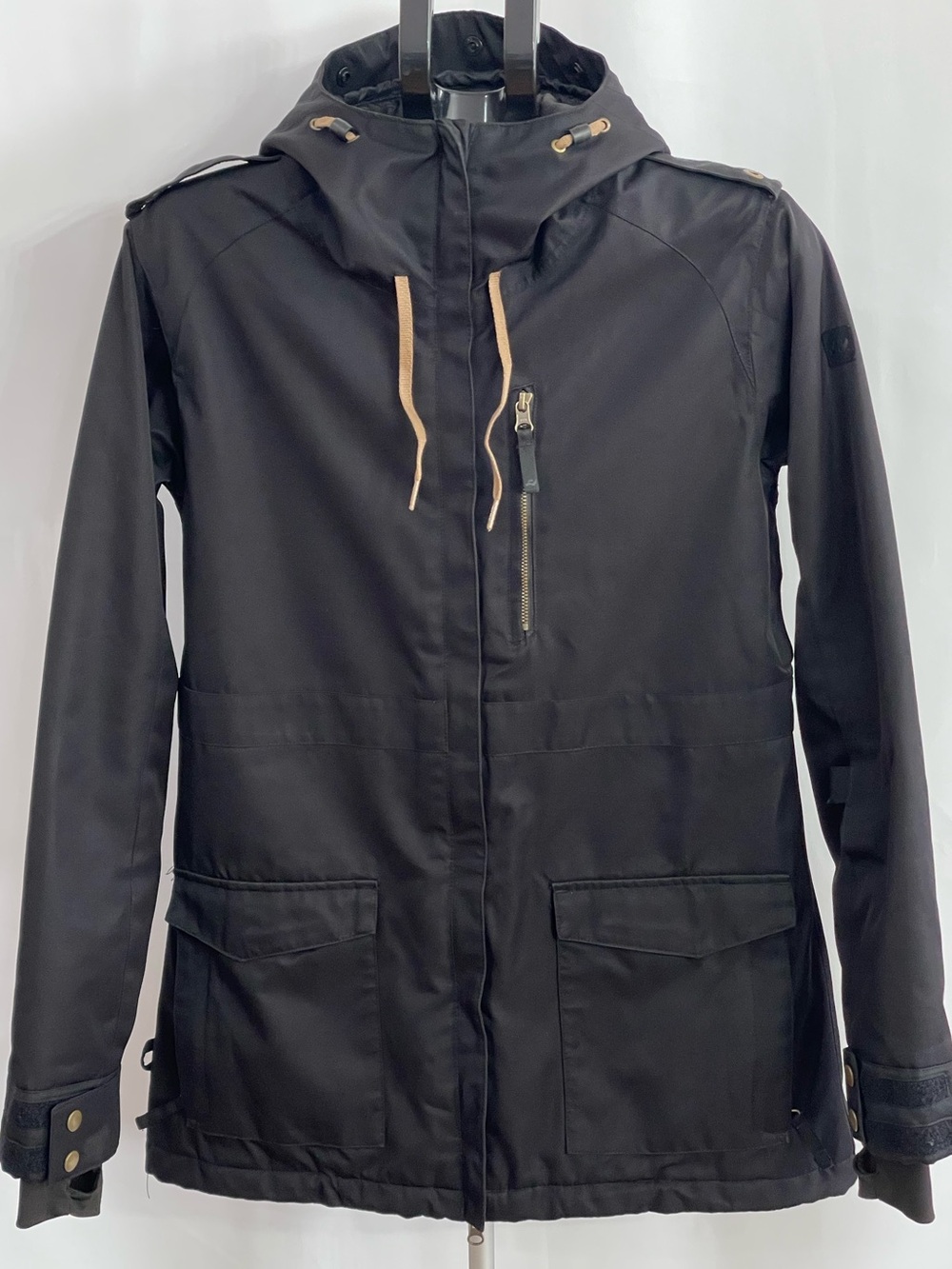 Ride ACT Men’s Snowboarding Jacket. Black with Tan Pull Cords . Size Medium